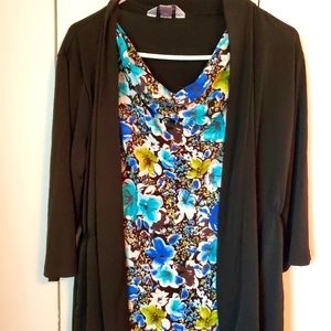 L Christopher & Banks one piece top/jacket combo